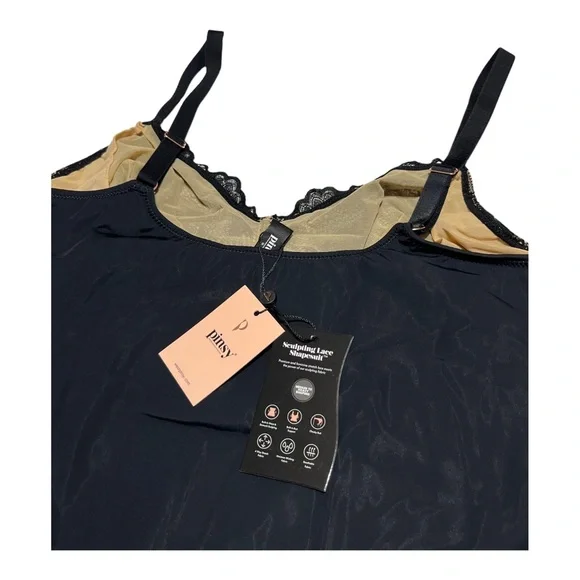 Pinsy Sculpting Lace Shapewear Bodysuit 1X BLACK NEW TAGS‎ NWT - Picture 8 of 9